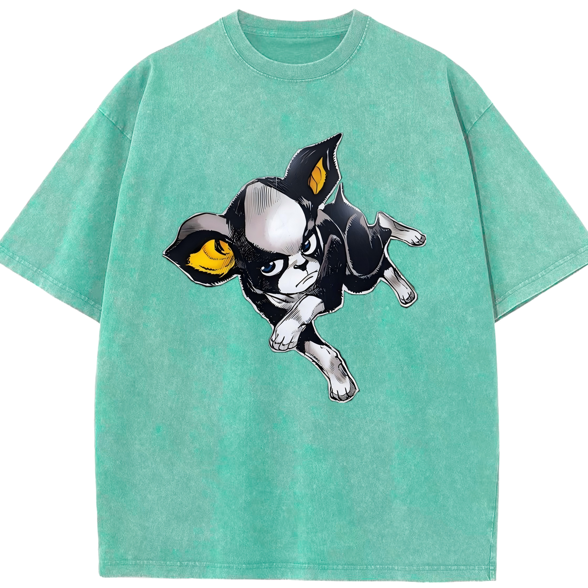 （画像用） ジョジョの奇妙な冒険 イギー JoJo's Bizarre Adventure Iggy 綿100% ヴィンテージ風 半袖Tシャツ（フロントプリント）